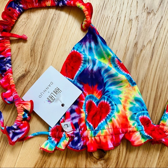 DANNIJO x Kai Lani bikini collab Tie Dye Skimpy Bikini NWT Large top XS bottoms - Picture 13 of 15